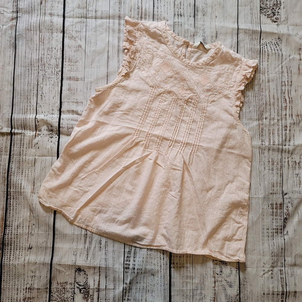 Lucky Brand Boho Top Pink Sleeveless Women Size M